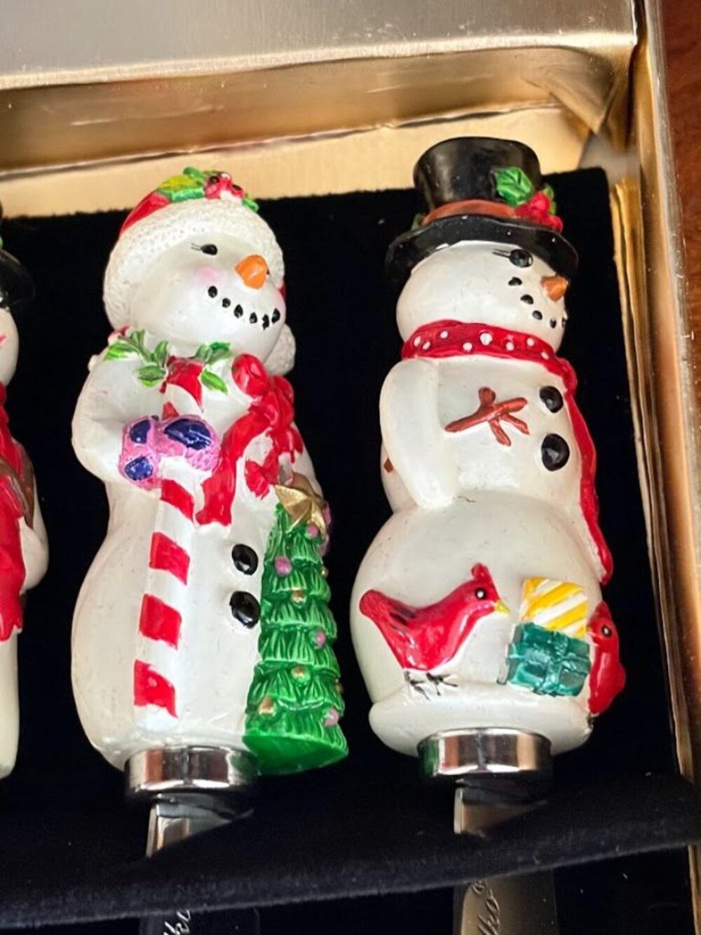 Christopher Radko Home For The Holidays Snowman Pate Knives Set of 4 Christmas - Picture 4 of 8